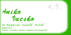 aniko vucsko business card